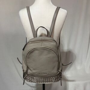 Michael Kors Gray Leather Backpack